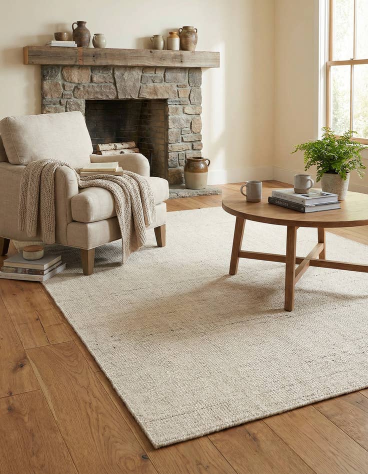 Detail image of 4' 1 x 6' 1  Hand Woven Jill Zarin English Manor Farmhouse Wool Rug