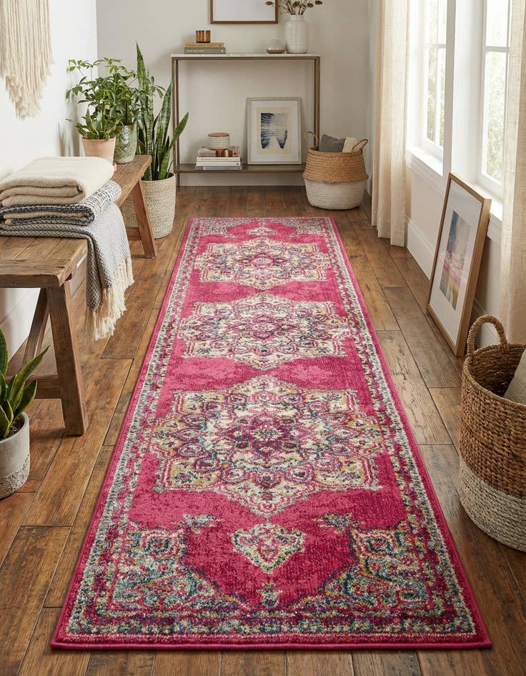 Detail image of 2' 7 x 10' Washable Fleur Runner Rug