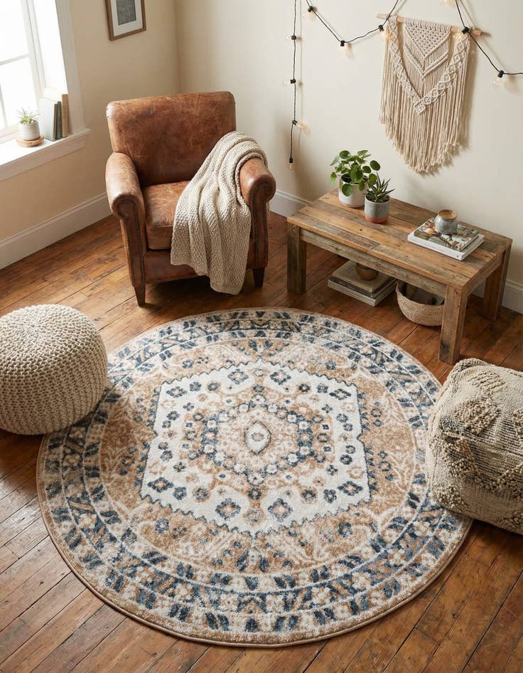 Detail image of 5' x 5' Oxford Round Rug