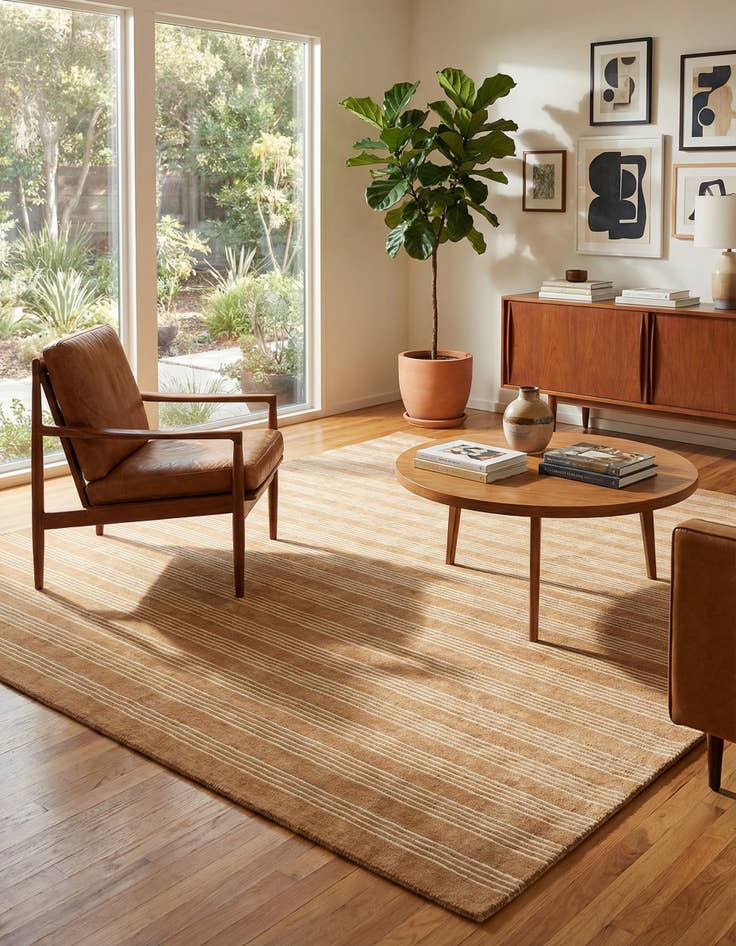 Detail image of  10' x 10' Jill Zarin Striped Wool Square Rug