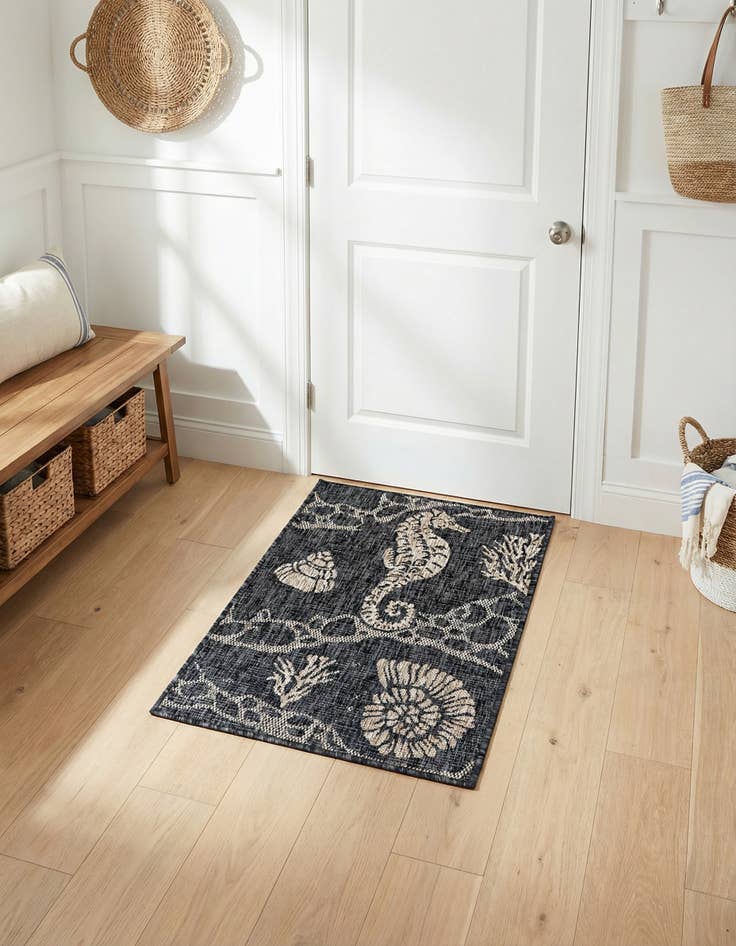 Detail image of 2' x 3'  Washable Coastal Indoor / Outdoor Rug