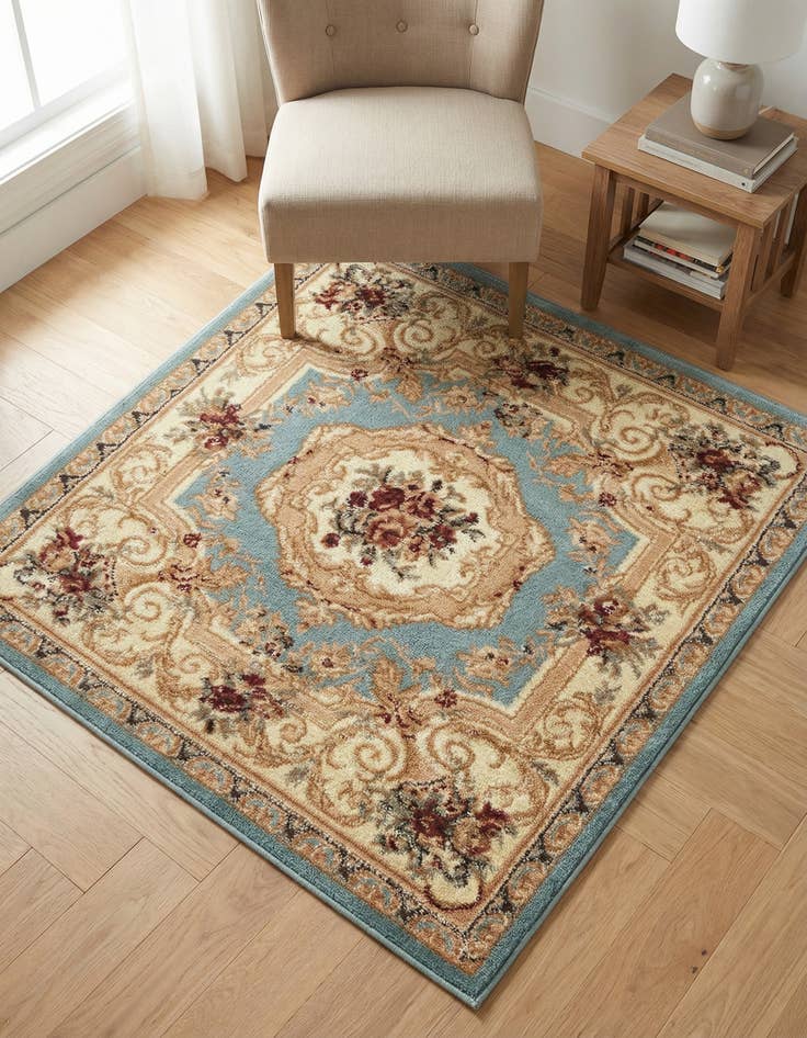 Detail image of 3' x 3' Classic Aubusson Square Rug