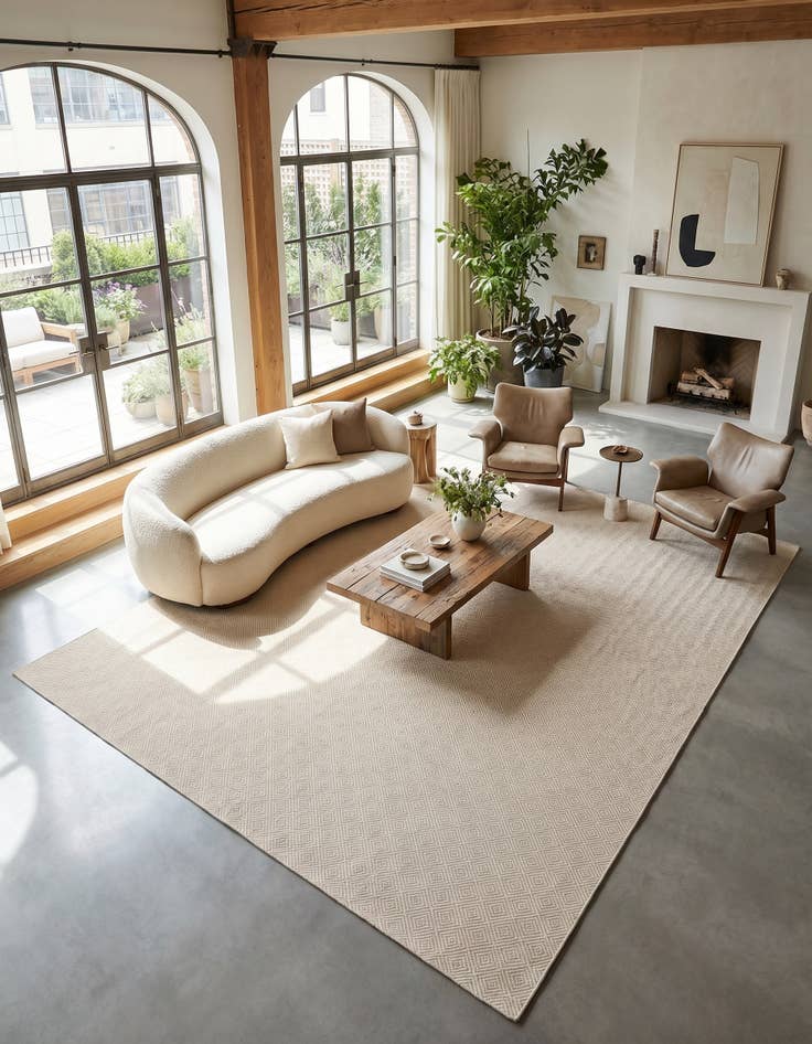 Detail image of 10' x 14' 1 Hand Woven Geo Trellis Flatweave Rug