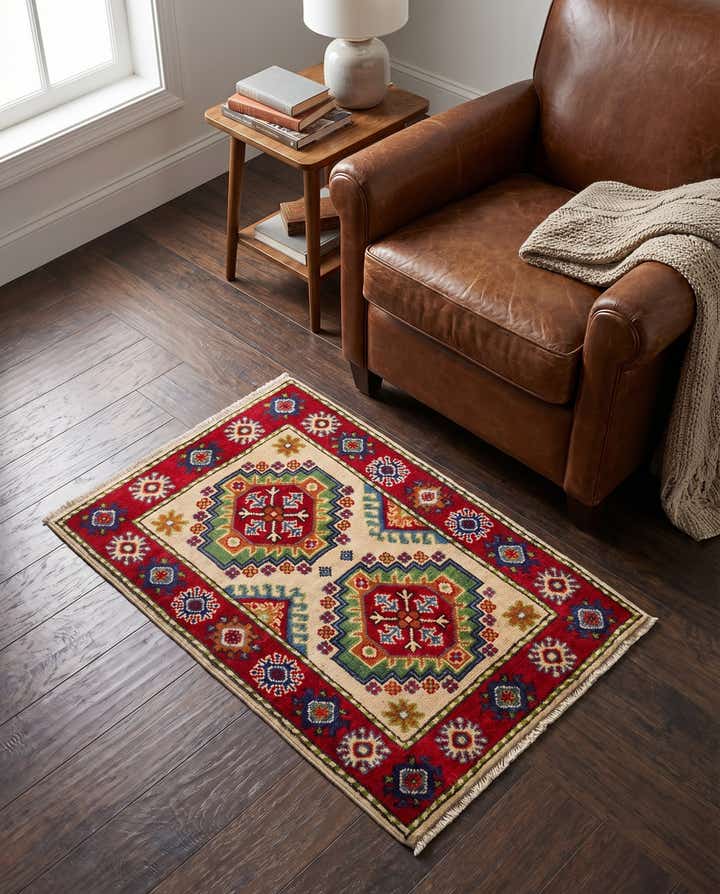 2' x 3' 1 Hand Knotted Kazak Rug