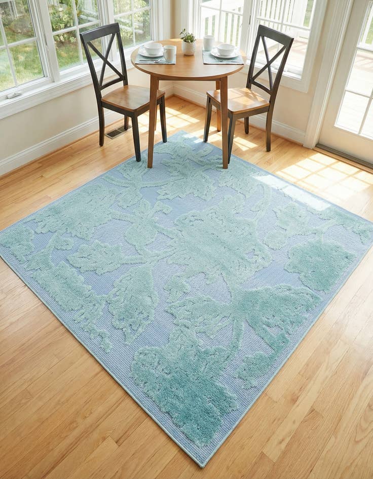 Detail image of 5' 3 x 5' 3  Washable Aruba Indoor / Outdoor Square Rug