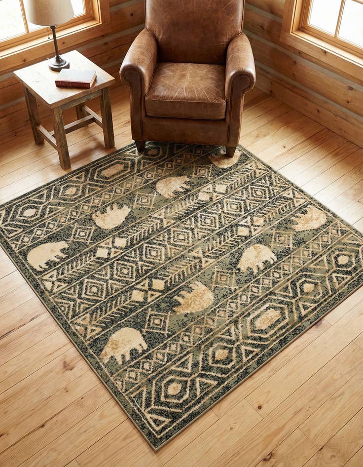 Detail image of 5' 3 x 5' 3 Pioneer Square Rug