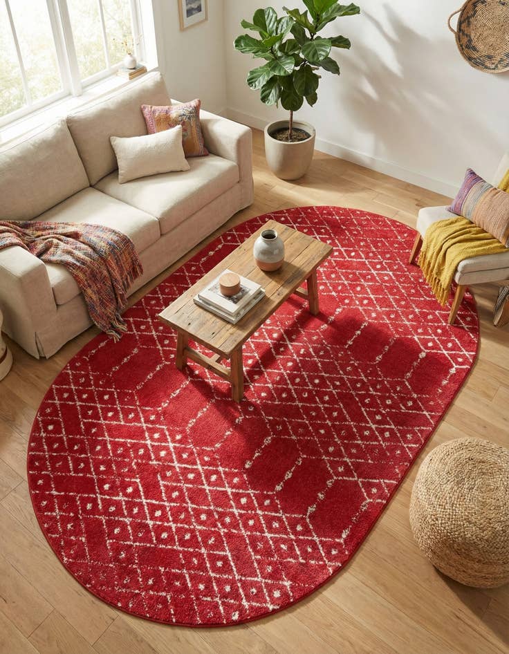 Detail image of 5' 3 x 7' 10 Paxon Trellis Oval Rug