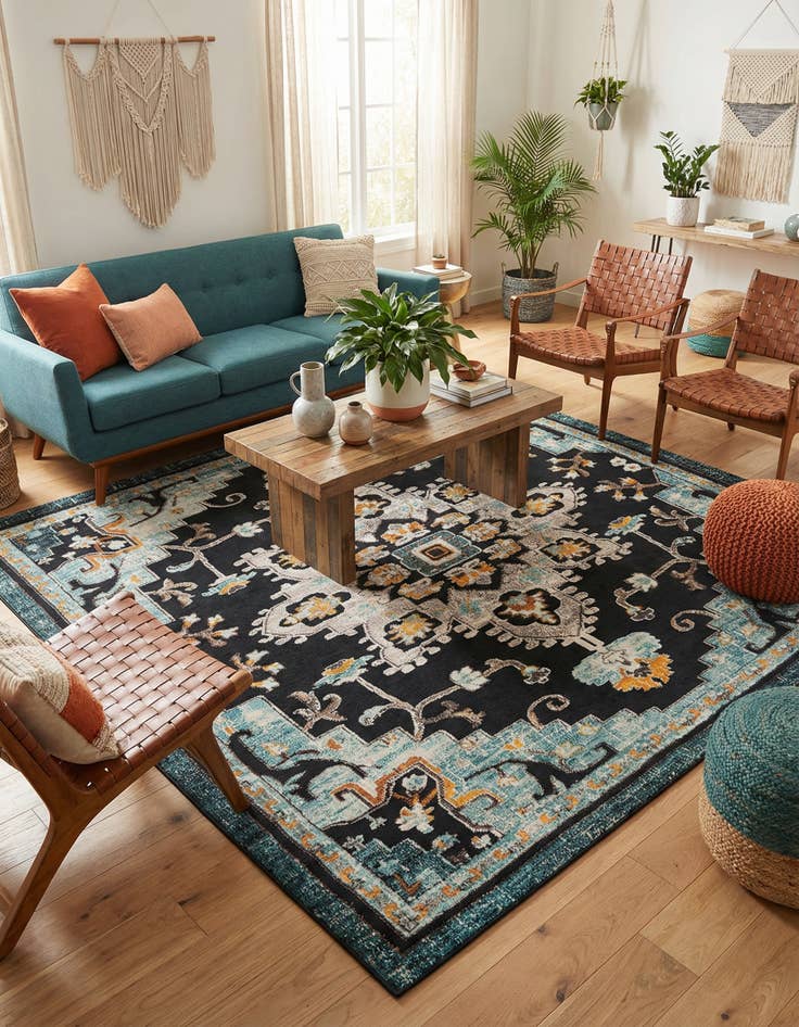 Detail image of 10' x 10' Washable Casablanca Indoor / Outdoor Square Rug