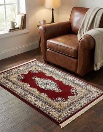Burgundy Nain Design Rug