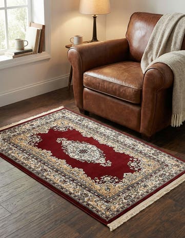 Burgundy Nain Design Rug