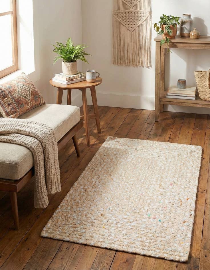 Detail image of 2' x 3' 1  Hand Braided Chindi Rug