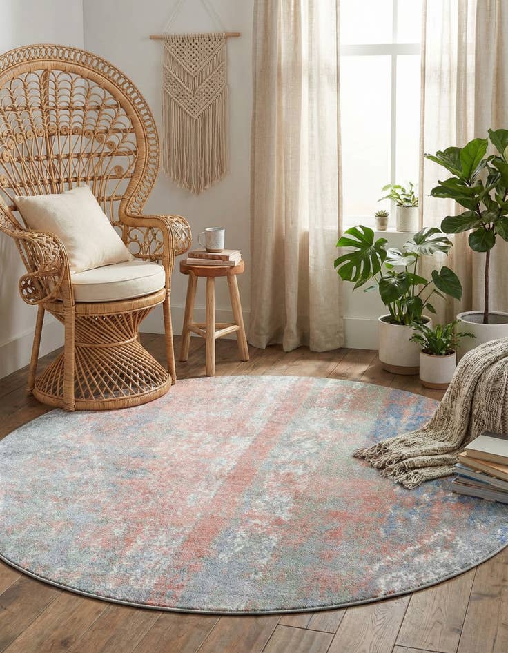 Detail image of 5' 3 x 5' 3 Kamala Washable Round Rug