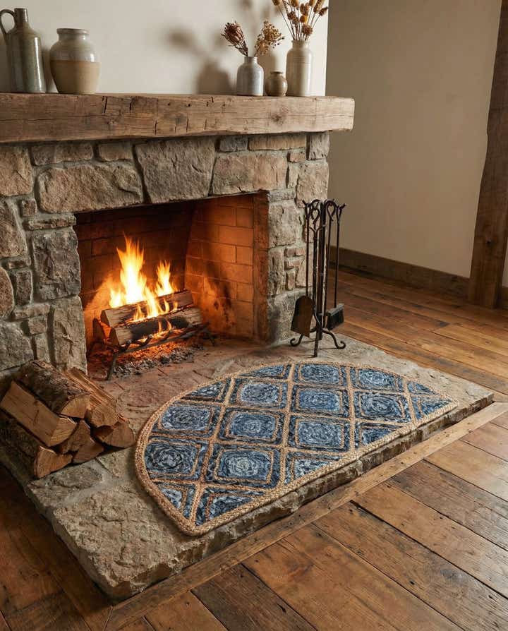 2' 2 x 3' 7 Handmade Braided Jute Hearth Rug