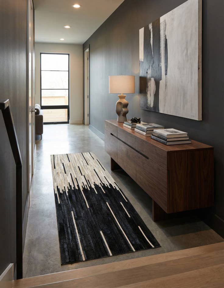 Detail image of 2' 2 x 6' 1 Cowhide Leather Runner Rug