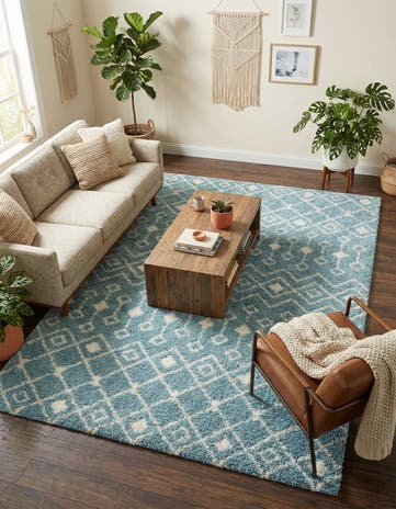 10' x 13' Moroccan Trellis Shag Rug