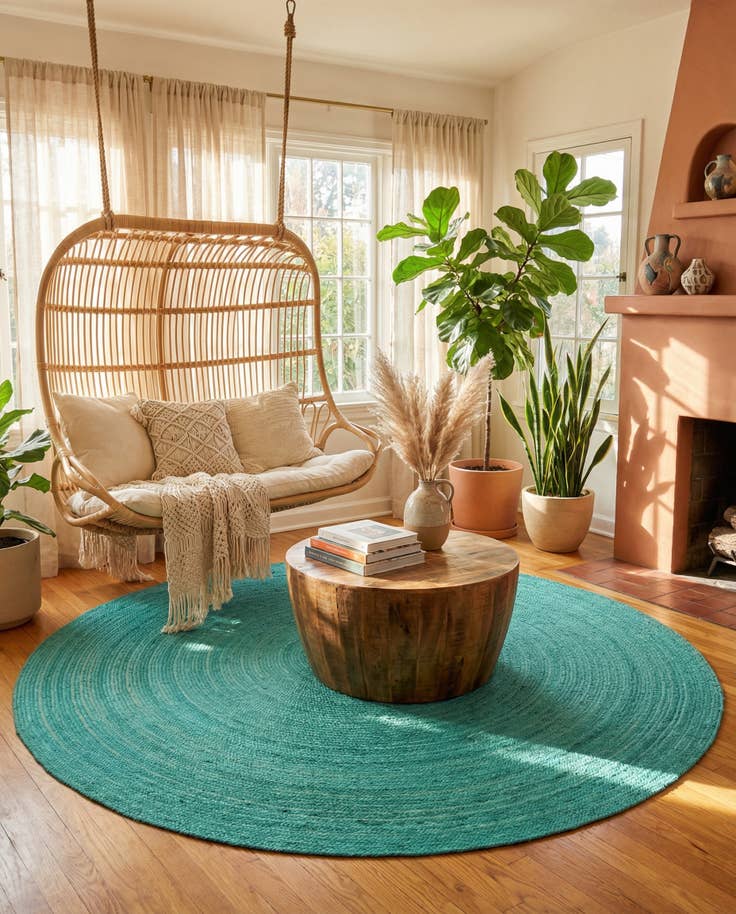Detail image of 8' x 8' Handmade Braided Jute Round Rug