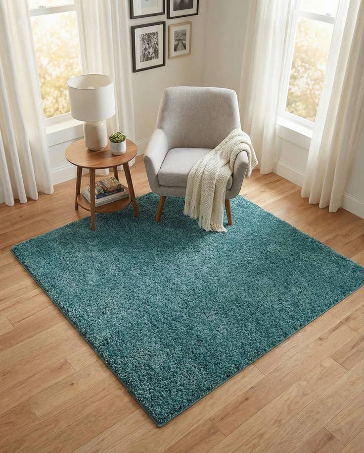 Vue détaillée : 155cm x 155cm Soft Solid Shag Tapis Carré