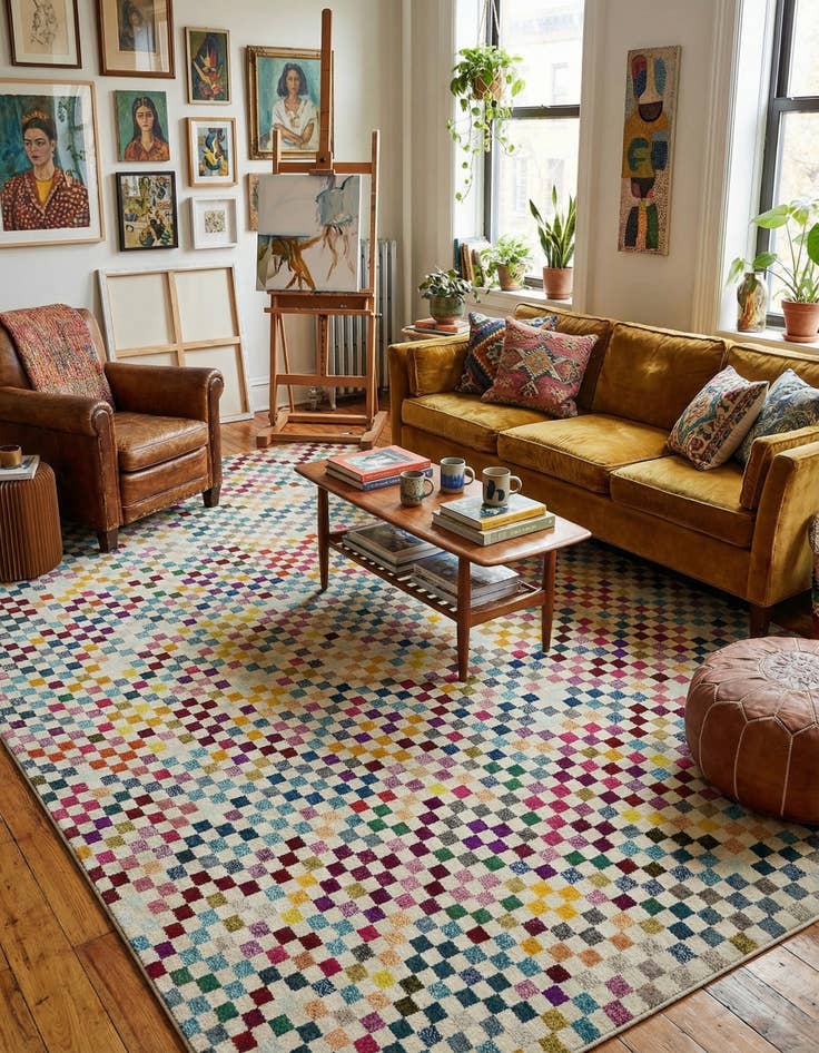 Detail image of 10' 6 x 16' 5 Washable Spectrum Rug