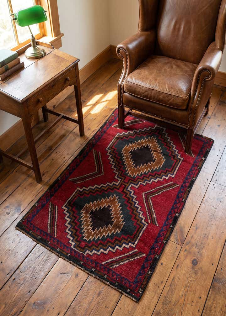 3' x 4' 5 Hand Knotted Balouch Persian Wool Rug