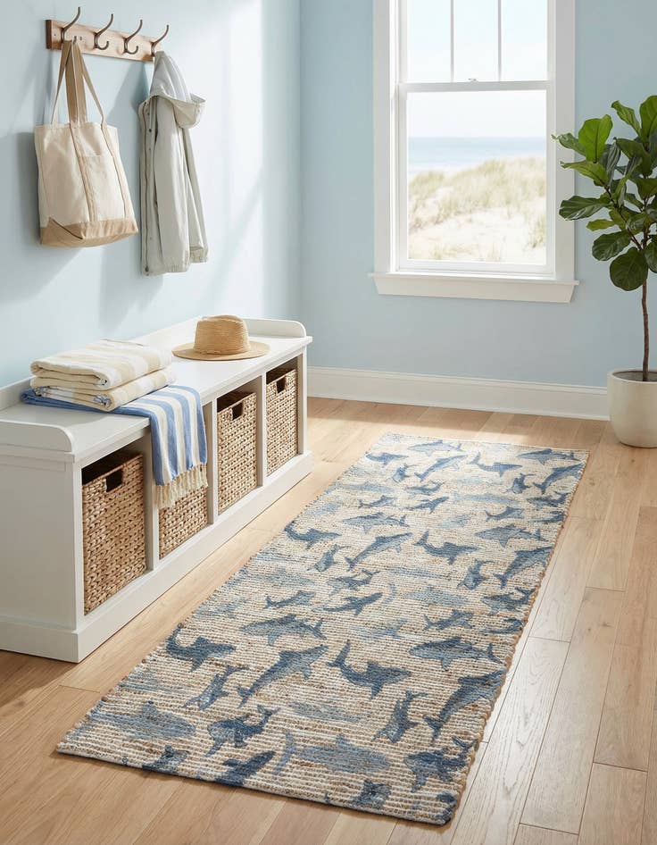 Detail image of 2' x 6' 1  Hand Woven Chenille Jute Runner Rug