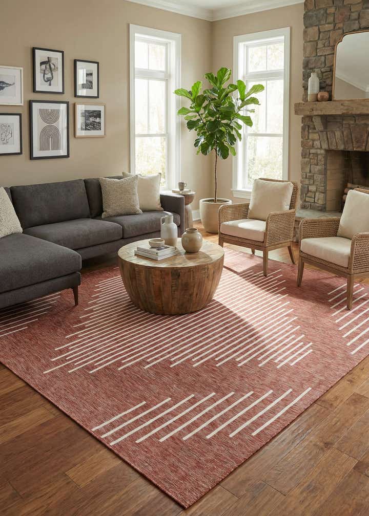 10' 8 x 10' 8 Easy-Clean Modern Indoor / Outdoor Square Rug