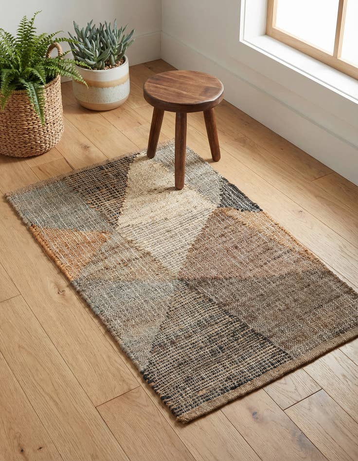 Detail image of 2' x 3' 1 Hand Woven Kilim Jute Rug