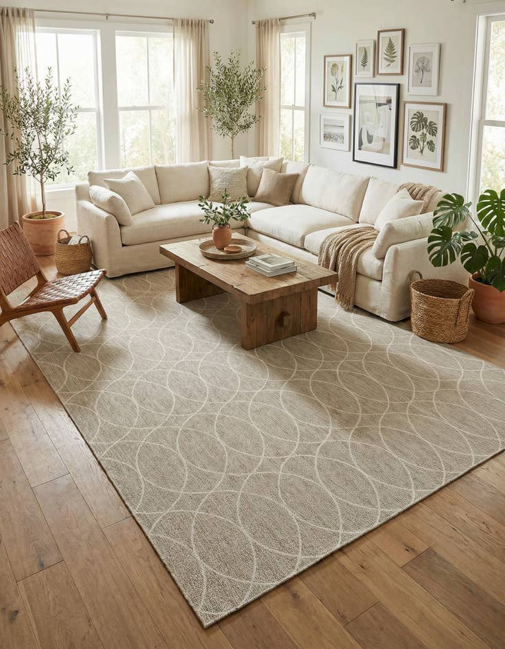 Detail image of 10' x 14'  Washable Trellis Indoor / Outdoor Rug