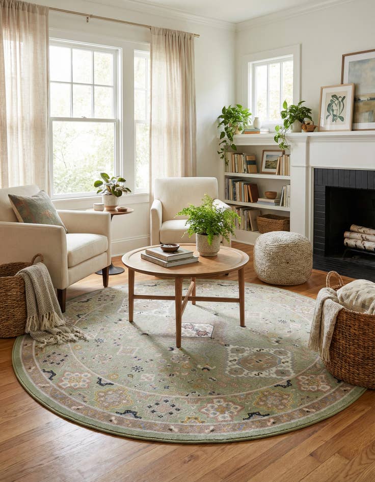 Detail image of 7' 10 x 7' 10 Kamala Washable Round Rug