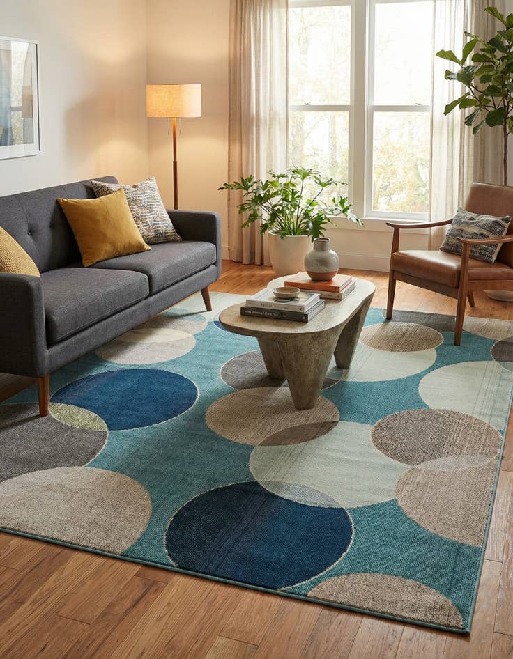 Detail image of 8' x 10'  Washable Spectrum Rug