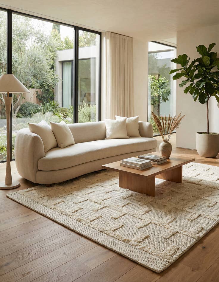 Detail image of 7' 10 x 10' Hand Woven Lana New Zealand Wool Rug