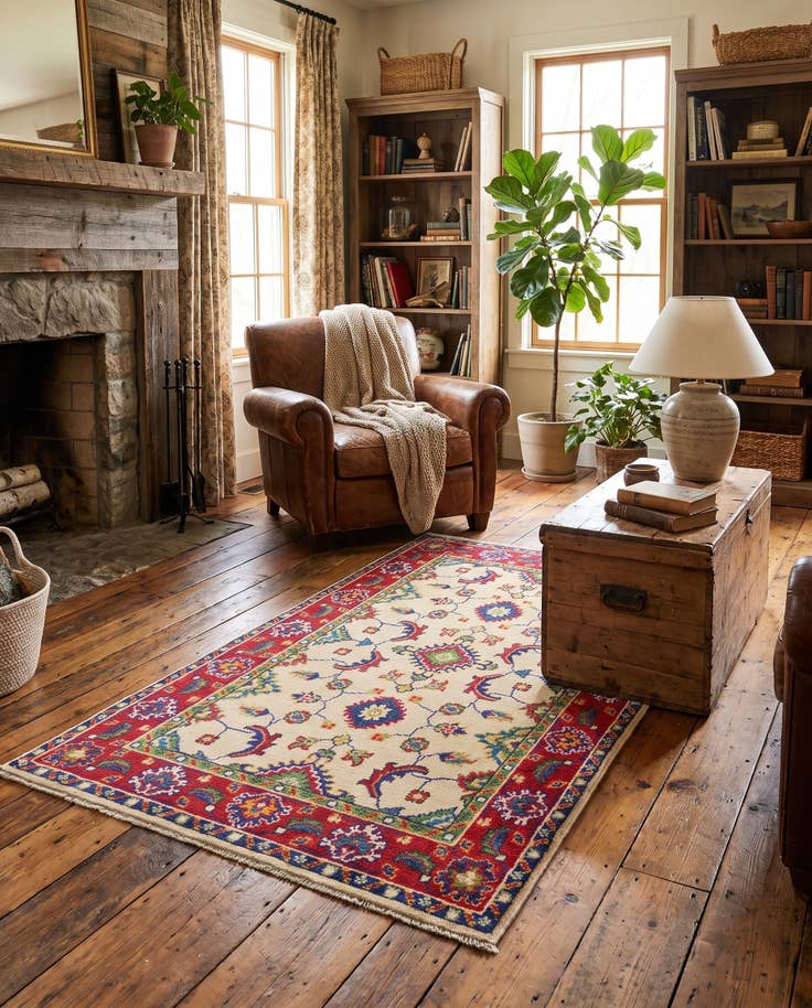 Detail image of 85cm x 130cm Hand Knotted Kazak Rug