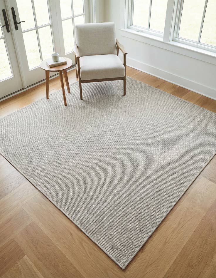 Detail image of 5' 3 x 5' 3  Washable Solid Indoor / Outdoor Square Rug