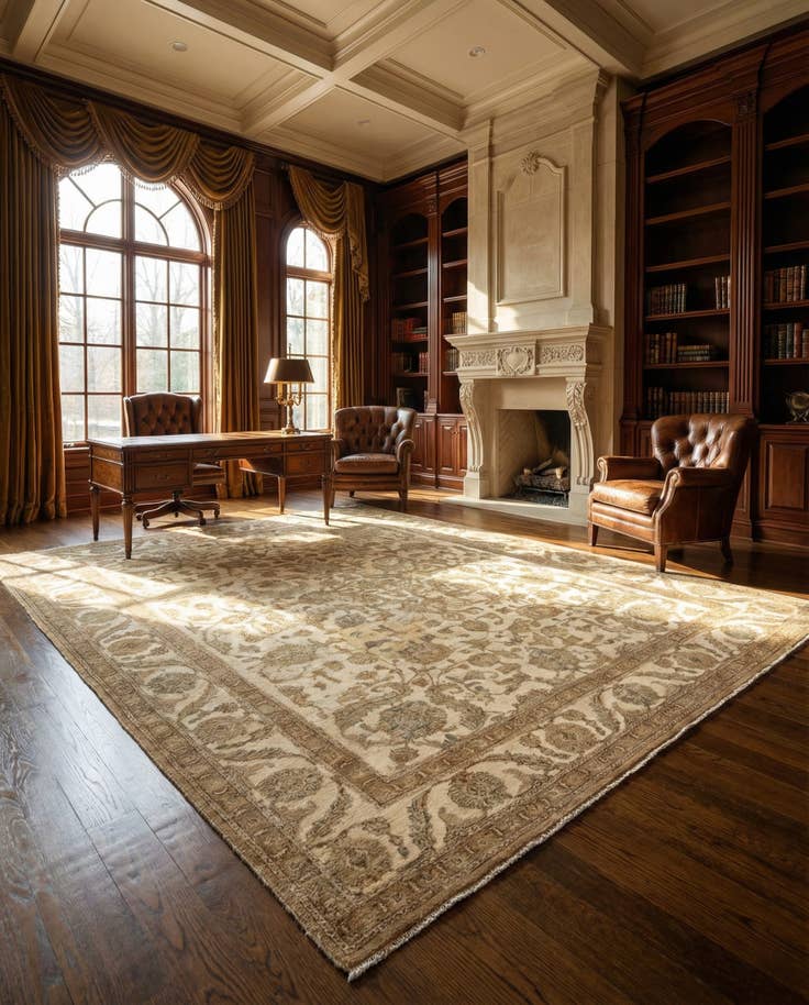 Detail image of 9' 9 x 12' 8 Hand Knotted Vintage Royal Persian Wool Rug