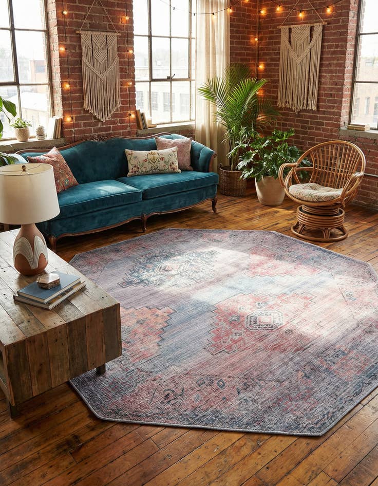 Detail image of 7' 10 x 7' 10 Washable Sisu Octagon Rug