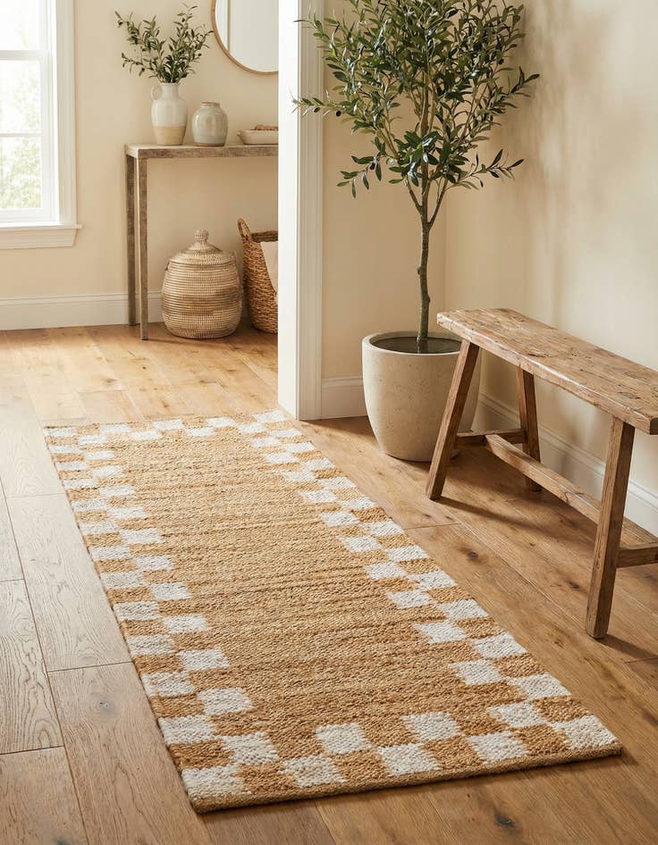 Detail image of 2' x 6' 1 Hand Woven Laurel Handwoven Jute Runner Rug