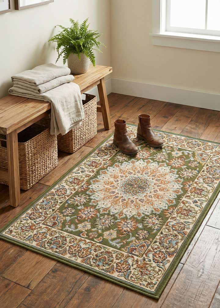 2' x 3' 1 Easy-Clean Traditional Indoor / Outdoor Rug