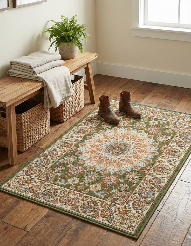 Detail image of 2' x 3' 1 Easy-Clean Traditional Indoor / Outdoor Rug