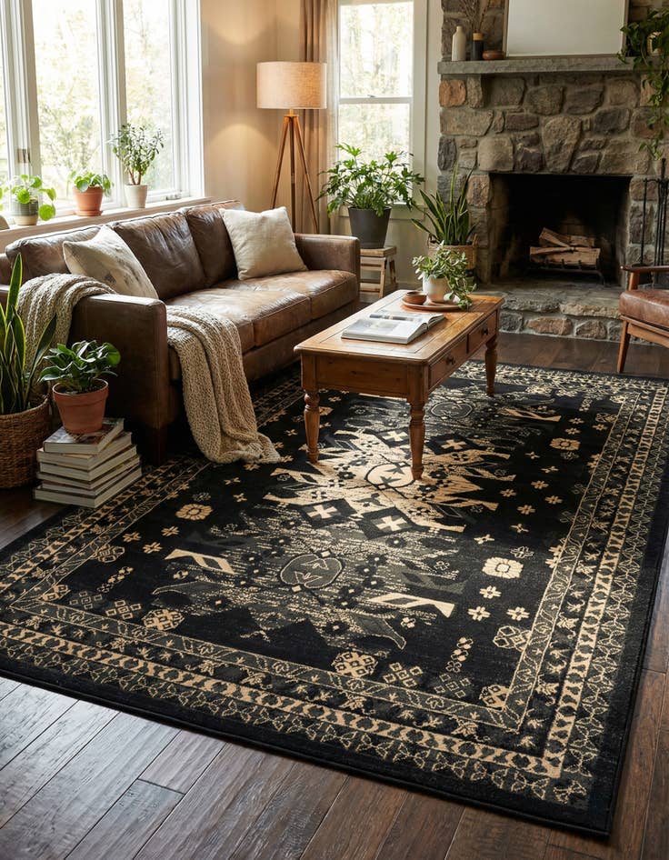 Detail image of 6' x 9' Heriz Design Rug