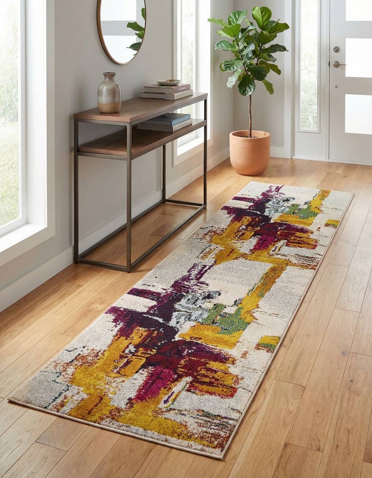 Detail image of 2' 2 x 6' 9 Washable Hyacinth Runner Rug