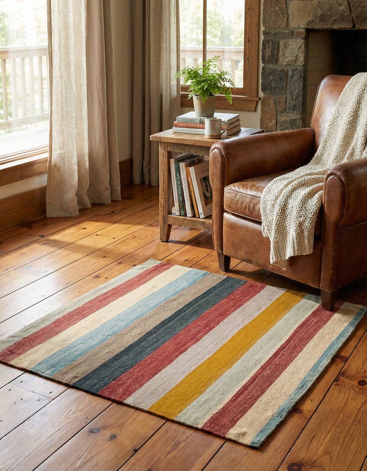 Detail image of 3' 3 x 3' 3 Hand Knotted Persian Wool Square Rug