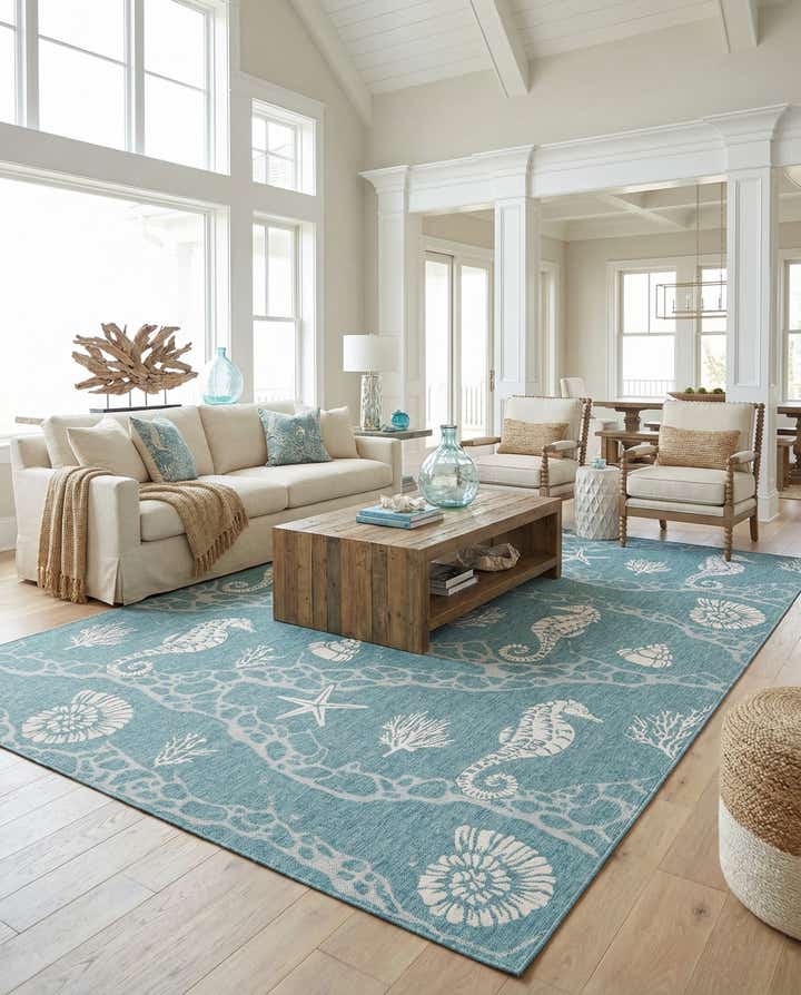 10' x 14' Easy-Clean Coastal Indoor / Outdoor Rug