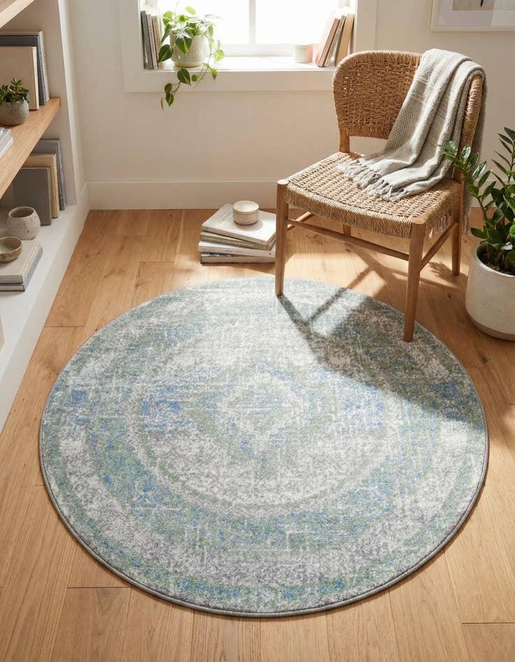 Detail image of 3' 3 x 3' 3 Kamala Washable Round Rug