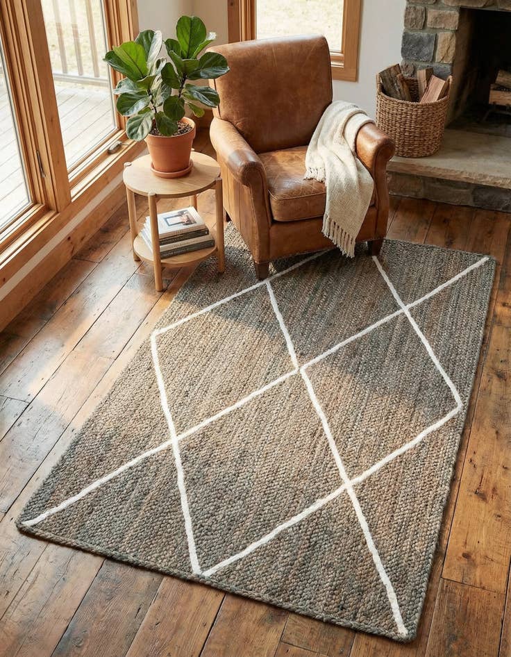 Detail image of 3' 3 x 5' 1 Handmade Braided Jute Rug