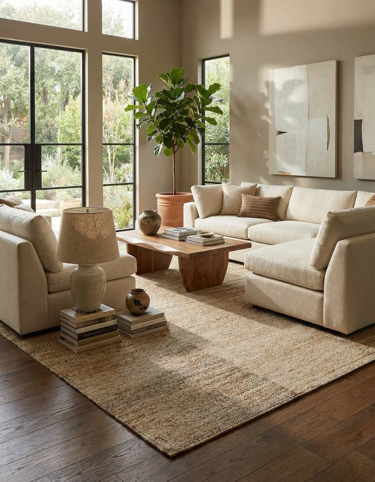 Detail image of 6' 8 x 9' 6 Hand Woven Kilim Modern Wool Rug