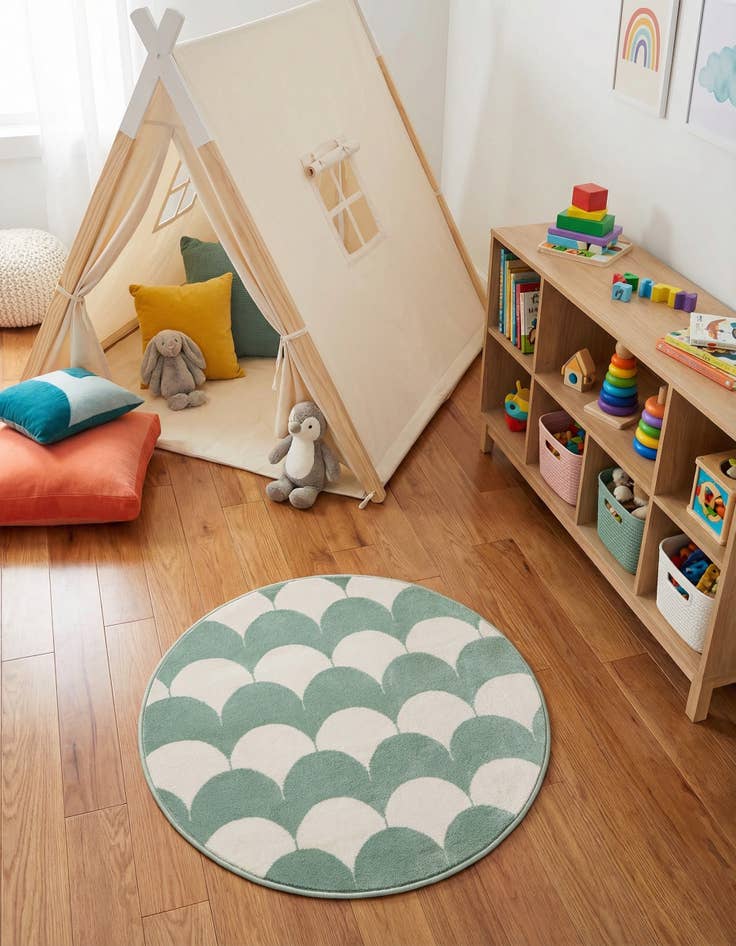 Detail image of 3' x 3' Whimsy Kids Round Rug