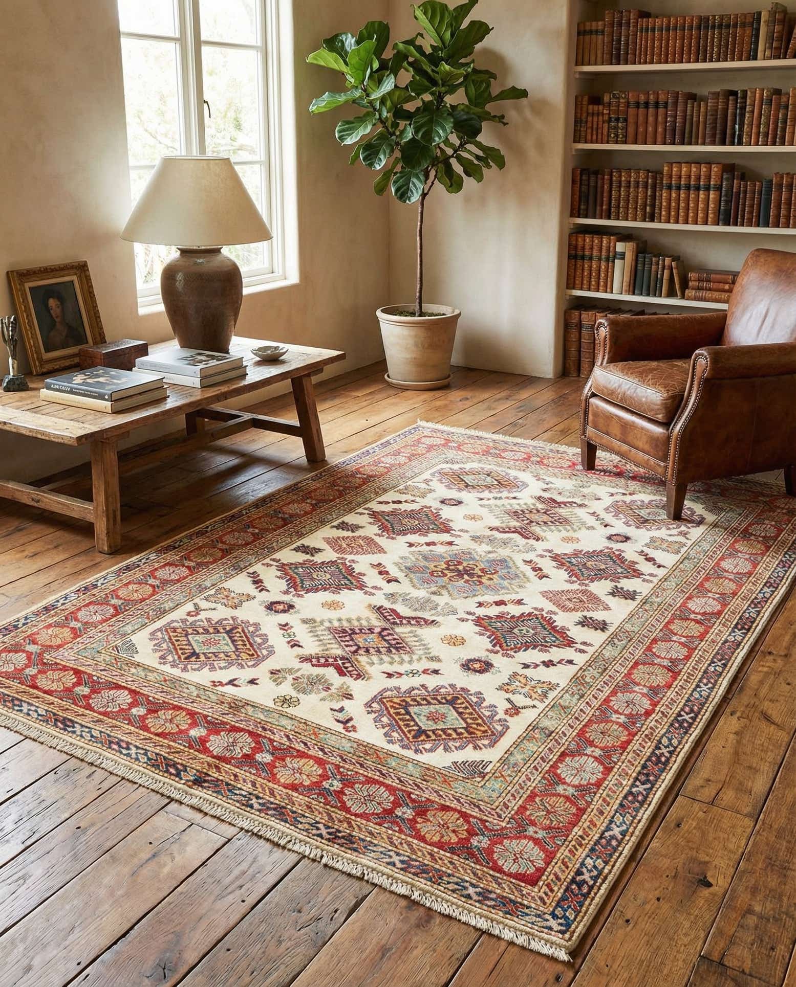4' 11 x 6' 8 Kazak Wool Rug