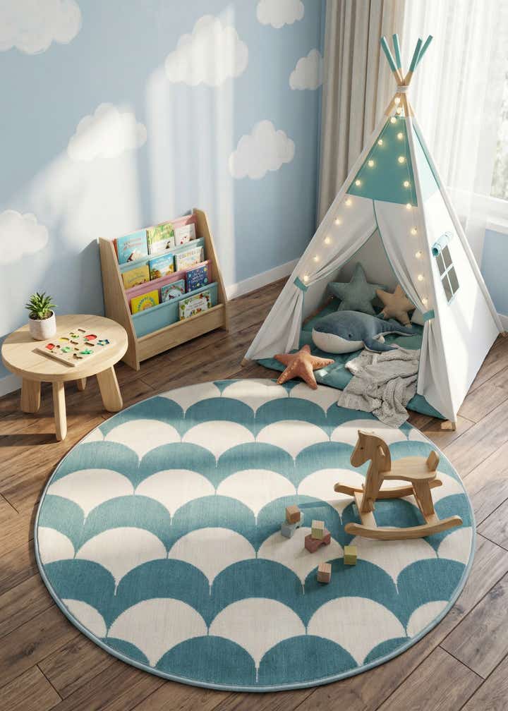 4' x 4' Whimsy Kids Round Rug