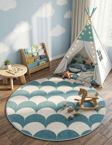 4' x 4' Whimsy Kids Round Rug