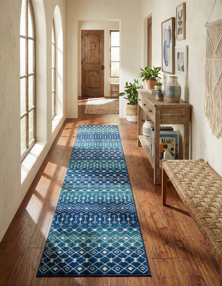 Detail image of 3' 3 x 16' 5 Moroccan Trellis Runner Rug