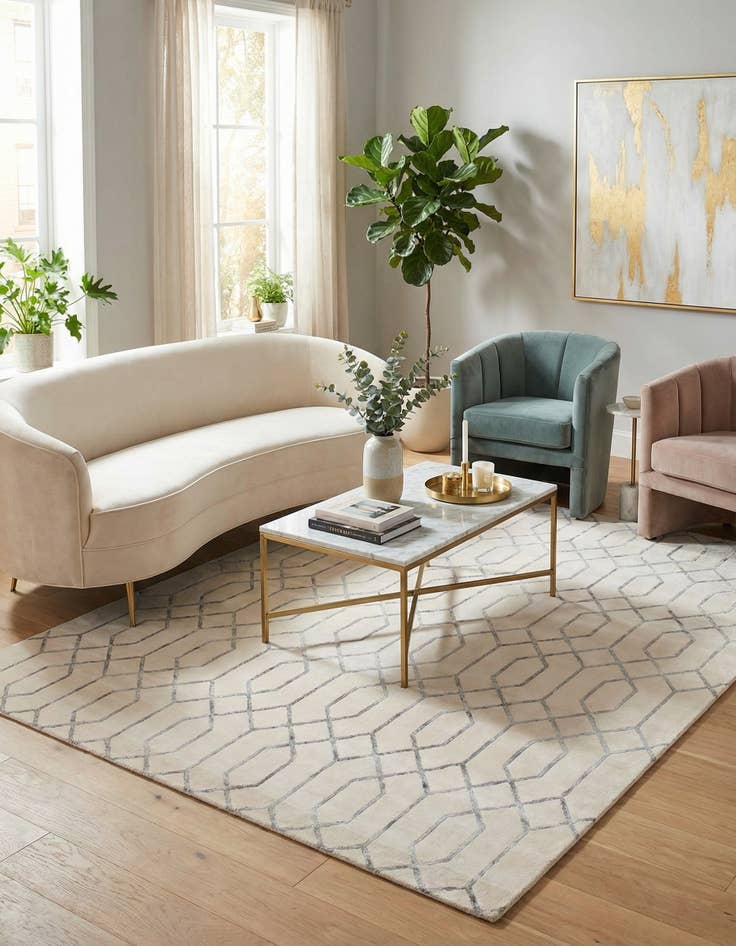 Detail image of 9' x 12' Marilyn Monroe&trade; Glam Trellis Rug